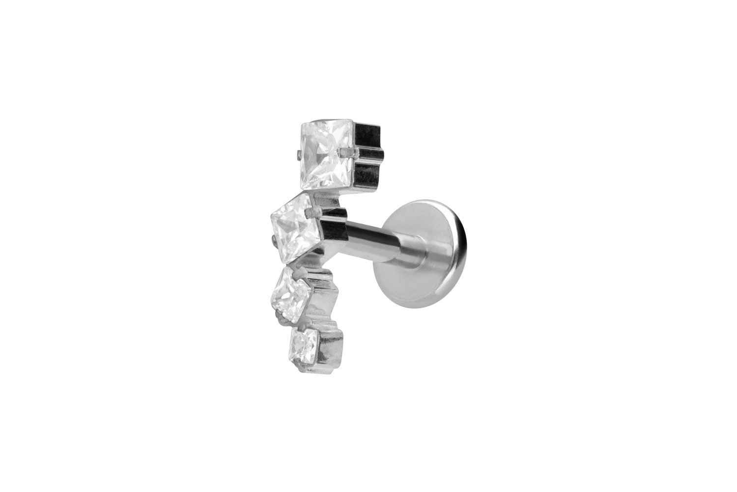 Titan Labret Piercing mit Innengewinde KRISTALLBOGEN